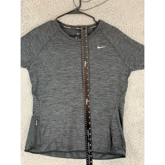 Nike Running Shirt Medium Dri-Fit Long Sleeve Thumb-Slot Zipper Pockets - Picture 9 of 14